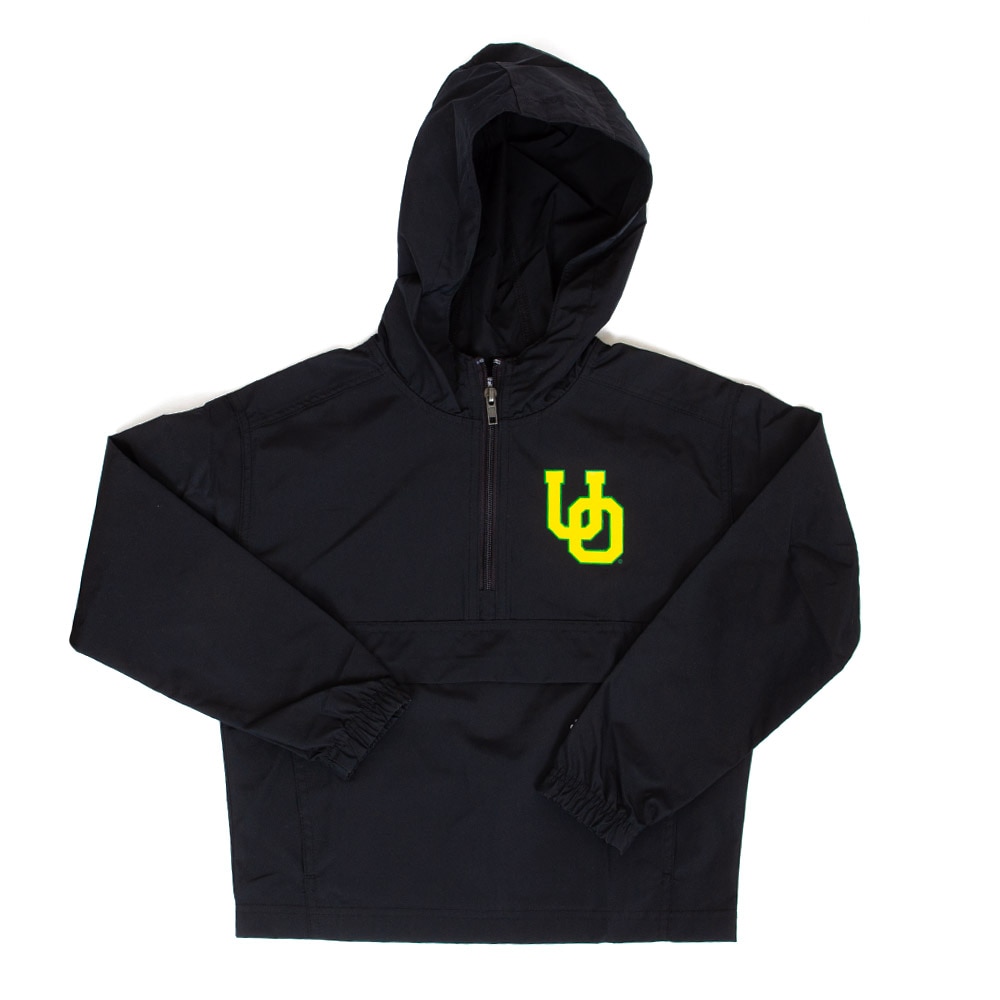 Interlocking UO, Champion, Black, Coat/Jacket, Polyester, Kids, Youth, UO, Oregon Ducks, Packable, 975782